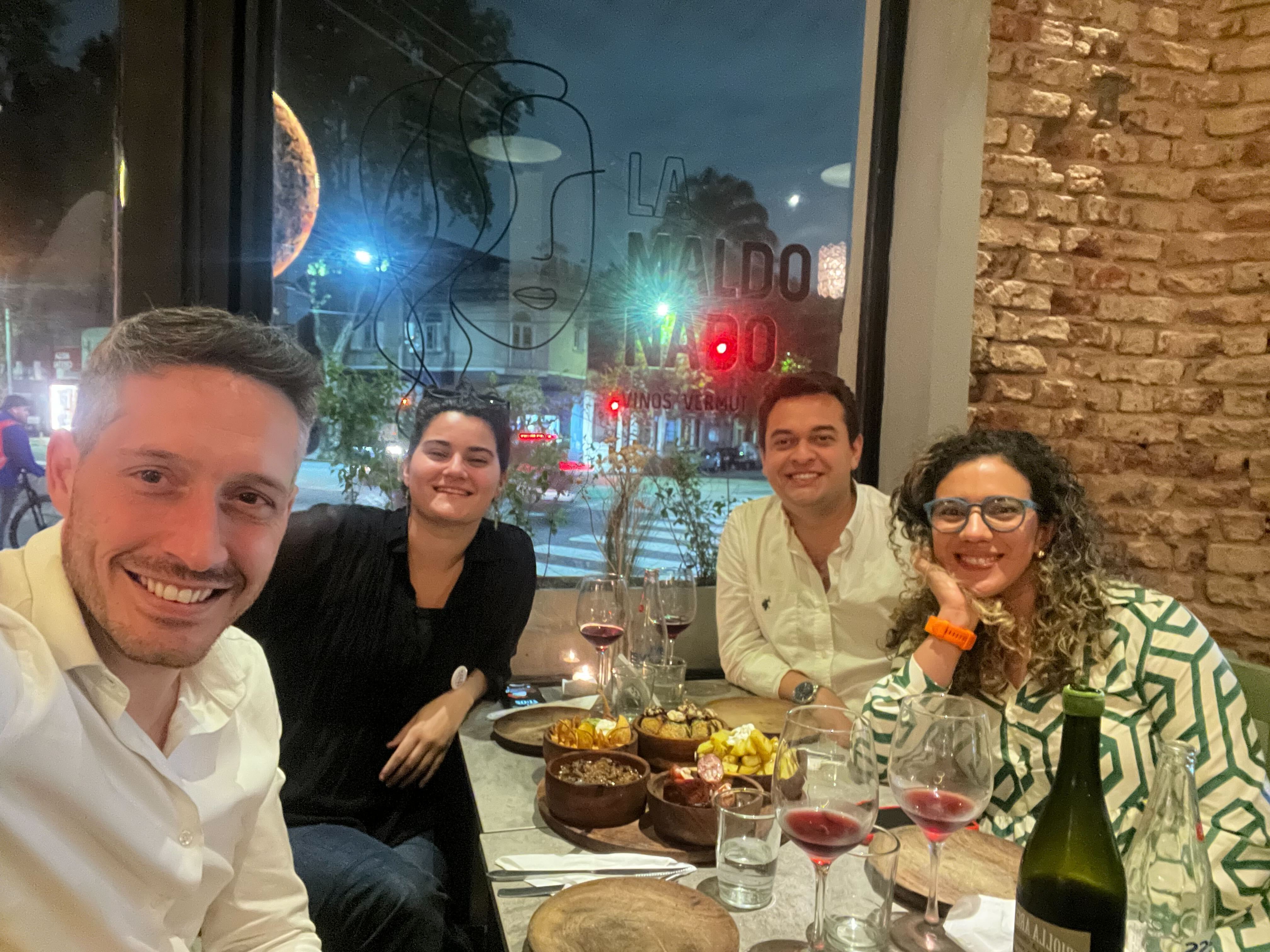 Publica.la team at a restaurant